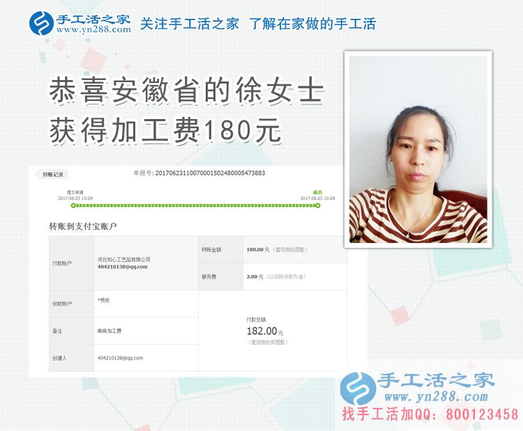 中年女子在丈夫的幫助下開始了第二份事業(yè)，安徽徐女士兼職做手工活賺錢