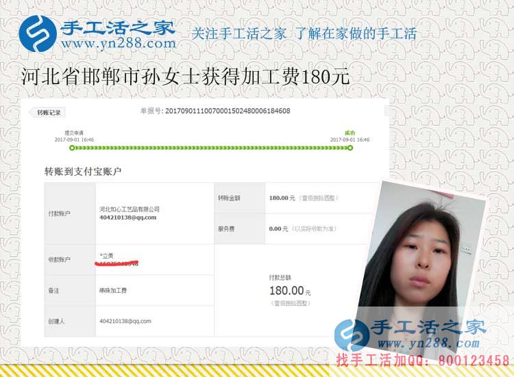 工作了，河北應屆大學畢業(yè)生孫女士依然堅持在校做了兩年的珠繡畫手工活(圖1)
