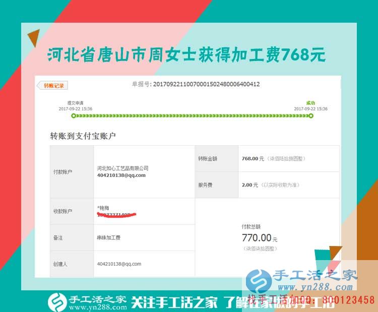 768元練就好代理，河北唐山周女士由個人加工到組織人加工的手工活致富路(圖1)