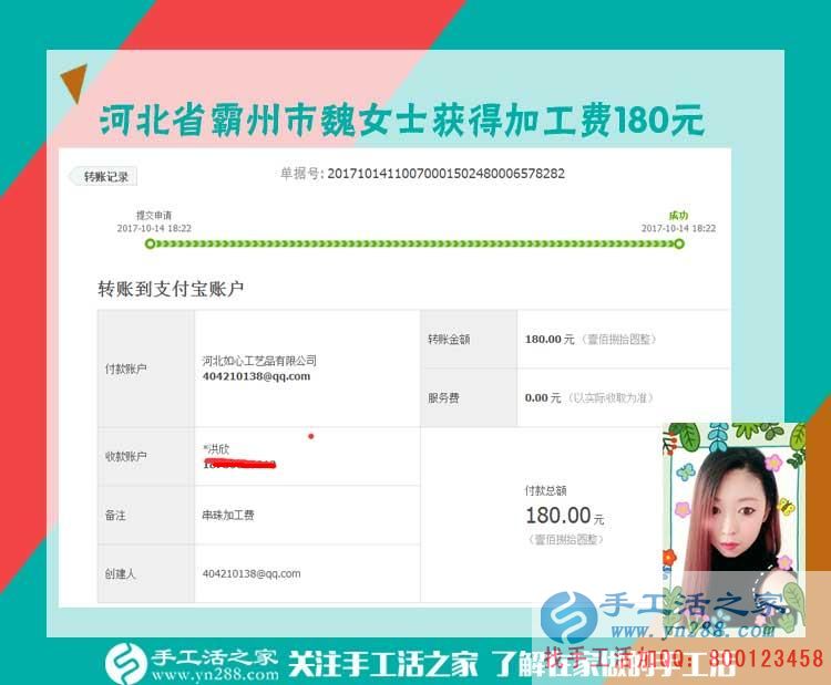 愛上珠繡畫產(chǎn)品的90后，河北霸州魏女士下班后在家做串珠珠繡畫手工活賺錢(圖1)
