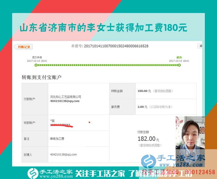 我要掙錢！山東濟南上班族李女士下班后堅持珠繡畫手工活兼職(圖1)