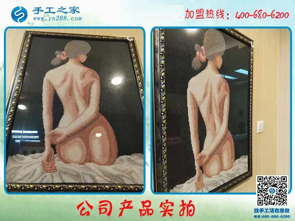 在家賺錢手工活:江西九江市汪女士制作的雅薇麗珠繡美人圖(圖1)