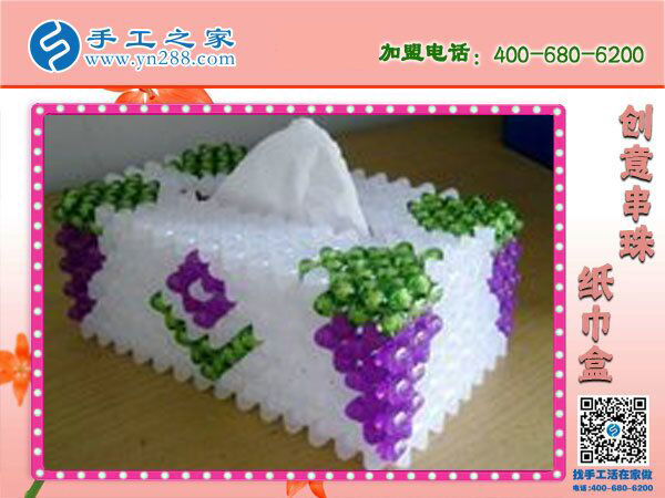 在家掙錢的手工活，邯鄲永年李女士選擇手工之家立體串珠紙抽盒(圖1)