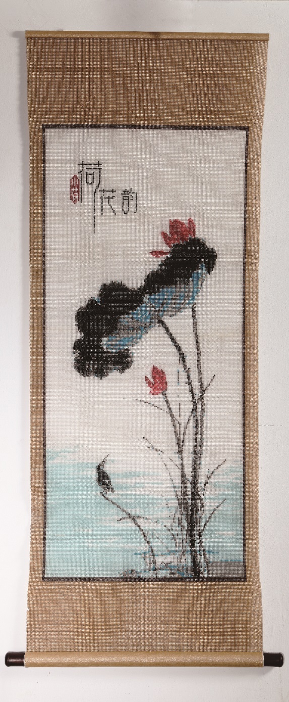 《荷花韻》珠繡，雅致飄逸，讓人心曠神怡(圖1)