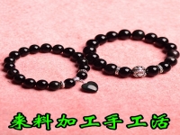 湖南省永州 來料加工手工活 水晶情侶貔貅黑曜石 招財轉(zhuǎn)運(yùn)手串外發(fā)加工