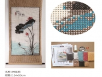 《荷花韻》珠繡，雅致飄逸，讓人心曠神怡